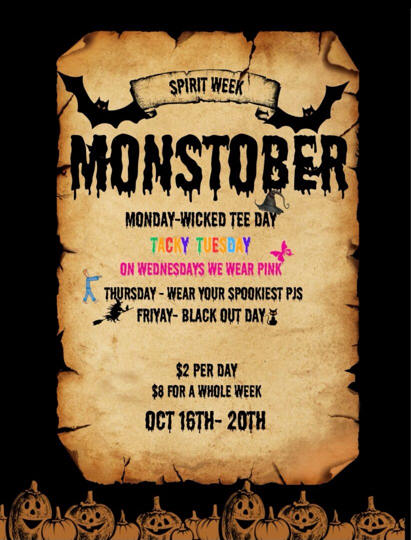 Spirit Week October 16th-20th